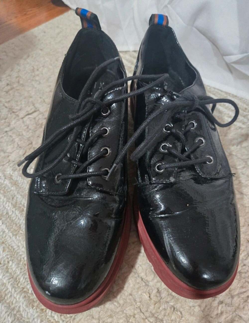 Mix No. 6 Black Patent Oxford Platform Shoes